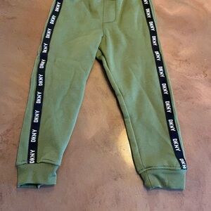 DKNY Kids Olive Joggers with Logo Stripes